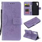 For Samsung Galaxy Note10 Totem Flower Embossed Horizontal Flip TPU + PU Leather Case with Holder & Card Slots & Wallet(Purple) - 1