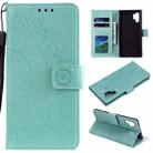 For Samsung Galaxy Note10 Plus Totem Flower Embossed Horizontal Flip TPU + PU Leather Case with Holder & Card Slots & Wallet(Green) - 1