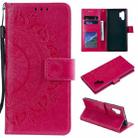 For Samsung Galaxy Note10 Plus Totem Flower Embossed Horizontal Flip TPU + PU Leather Case with Holder & Card Slots & Wallet(Red) - 1