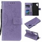 For Samsung Galaxy Note10 Plus Totem Flower Embossed Horizontal Flip TPU + PU Leather Case with Holder & Card Slots & Wallet(Purple) - 1