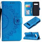 For Samsung Galaxy S10 Plus Totem Flower Embossed Horizontal Flip TPU + PU Leather Case with Holder & Card Slots & Wallet(Blue) - 1