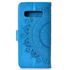 For Samsung Galaxy S10 Plus Totem Flower Embossed Horizontal Flip TPU + PU Leather Case with Holder & Card Slots & Wallet(Blue) - 3