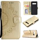 For Samsung Galaxy S10e Totem Flower Embossed Horizontal Flip TPU + PU Leather Case with Holder & Card Slots & Wallet(Gold) - 1