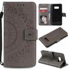 For Samsung Galaxy S10 5G Totem Flower Embossed Horizontal Flip TPU + PU Leather Case with Holder & Card Slots & Wallet(Grey) - 1