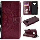 For Samsung Galaxy Note9 Totem Flower Embossed Horizontal Flip TPU + PU Leather Case with Holder & Card Slots & Wallet(Brown) - 1