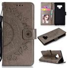 For Samsung Galaxy Note9 Totem Flower Embossed Horizontal Flip TPU + PU Leather Case with Holder & Card Slots & Wallet(Grey) - 1