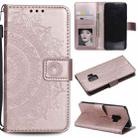 For Samsung Galaxy S9 Totem Flower Embossed Horizontal Flip TPU + PU Leather Case with Holder & Card Slots & Wallet(Rose Gold) - 1