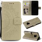 For Samsung Galaxy S9 Totem Flower Embossed Horizontal Flip TPU + PU Leather Case with Holder & Card Slots & Wallet(Gold) - 1