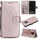 For Samsung Galaxy S9 Plus Totem Flower Embossed Horizontal Flip TPU + PU Leather Case with Holder & Card Slots & Wallet(Rose Gold) - 1