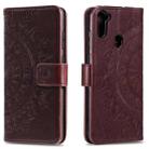 For Samsung Galaxy A11 Totem Flower Embossed Horizontal Flip TPU + PU Leather Case with Holder & Card Slots & Wallet(Brown) - 1