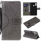 For Samsung Galaxy A20s Totem Flower Embossed Horizontal Flip TPU + PU Leather Case with Holder & Card Slots & Wallet(Grey) - 1