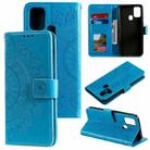 For Samsung Galaxy A21s Totem Flower Embossed Horizontal Flip TPU + PU Leather Case with Holder & Card Slots & Wallet(Blue) - 1