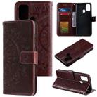 For Samsung Galaxy A21s Totem Flower Embossed Horizontal Flip TPU + PU Leather Case with Holder & Card Slots & Wallet(Brown) - 1