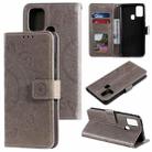 For Samsung Galaxy A21s Totem Flower Embossed Horizontal Flip TPU + PU Leather Case with Holder & Card Slots & Wallet(Grey) - 1