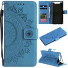 For Samsung Galaxy A80 / A90 Totem Flower Embossed Horizontal Flip TPU + PU Leather Case with Holder & Card Slots & Wallet(Blue) - 1