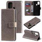 For Samsung Galaxy M31 Totem Flower Embossed Horizontal Flip TPU + PU Leather Case with Holder & Card Slots & Wallet(Grey) - 1