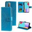 For Samsung Galaxy A52 5G / 4G Totem Flower Embossed Horizontal Flip TPU + PU Leather Case with Holder & Card Slots & Wallet(Blue) - 1