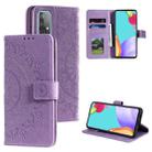 For Samsung Galaxy A52 5G / 4G Totem Flower Embossed Horizontal Flip TPU + PU Leather Case with Holder & Card Slots & Wallet(Purple) - 1