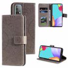 For Samsung Galaxy A52 5G / 4G Totem Flower Embossed Horizontal Flip TPU + PU Leather Case with Holder & Card Slots & Wallet(Grey) - 1