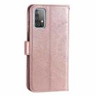 For Samsung Galaxy A72 5G / 4G Totem Flower Embossed Horizontal Flip TPU + PU Leather Case with Holder & Card Slots & Wallet(Rose Gold) - 3