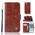 For iPhone 6 / 6s Retro Copper Buckle Crazy Horse Horizontal Flip PU Leather Case with Holder & Card Slots & Wallet & Lanyard(Brown) - 1