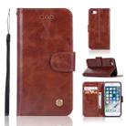 For iPhone 6 Plus / 6s Plus Retro Copper Buckle Crazy Horse Horizontal Flip PU Leather Case with Holder & Card Slots & Wallet & Lanyard(Brown) - 1