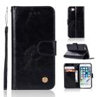 For iPhone 7 / 8 Retro Copper Buckle Crazy Horse Horizontal Flip PU Leather Case with Holder & Card Slots & Wallet & Lanyard(Black) - 1
