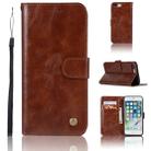 For iPhone 7 Plus / 8 Plus Retro Copper Buckle Crazy Horse Horizontal Flip PU Leather Case with Holder & Card Slots & Wallet & Lanyard(Brown) - 1