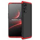 For OPPO Reno5 Pro 5G GKK Three Stage Splicing Full Coverage PC Case(Black Red) - 1