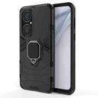 For Huawei P50 PC + TPU Shockproof Protective Case with Magnetic Ring Holder(Black) - 1