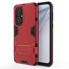 For Huawei P50 Shockproof PC + TPU Protective Case with Hidden Holder(Red) - 1