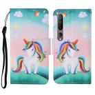 For Xiaomi Mi 10 Colored Drawing Pattern Horizontal Flip Leather Case with Holder & Card Slots & Wallet & Lanyard(Rainbow Unicorn) - 1