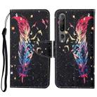 For Xiaomi Mi 10 Colored Drawing Pattern Horizontal Flip Leather Case with Holder & Card Slots & Wallet & Lanyard(Feather) - 1