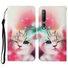 For Xiaomi Mi 10 Colored Drawing Pattern Horizontal Flip Leather Case with Holder & Card Slots & Wallet & Lanyard(Squint Cat) - 1