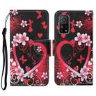 For Xiaomi Mi 10T Colored Drawing Pattern Horizontal Flip Leather Case with Holder & Card Slots & Wallet & Lanyard(Red Heart) - 1