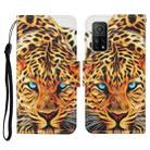 For Xiaomi Mi 10T Colored Drawing Pattern Horizontal Flip Leather Case with Holder & Card Slots & Wallet & Lanyard(Yellow Leopard) - 1