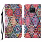 For Xiaomi Mi 10T Lite Colored Drawing Pattern Horizontal Flip Leather Case with Holder & Card Slots & Wallet & Lanyard(Rhombus Totem) - 1