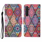 For Xiaomi Mi Note 10 Lite Colored Drawing Pattern Horizontal Flip Leather Case with Holder & Card Slots & Wallet & Lanyard(Rhombus Totem) - 1