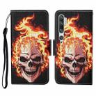 For Xiaomi Mi Note 10 / Note 10 Pro Colored Drawing Pattern Horizontal Flip Leather Case with Holder & Card Slots & Wallet & Lanyard(Flame Skull) - 1