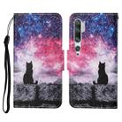 For Xiaomi Mi Note 10 / Note 10 Pro Colored Drawing Pattern Horizontal Flip Leather Case with Holder & Card Slots & Wallet & Lanyard(Starry Cat) - 1