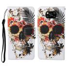 For Xiaomi Poco X3 NFC Colored Drawing Pattern Horizontal Flip Leather Case with Holder & Card Slots & Wallet & Lanyard(Flower Skull) - 1