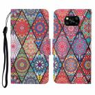 For Xiaomi Poco X3 NFC Colored Drawing Pattern Horizontal Flip Leather Case with Holder & Card Slots & Wallet & Lanyard(Rhombus Totem) - 1