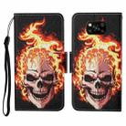 For Xiaomi Poco X3 NFC Colored Drawing Pattern Horizontal Flip Leather Case with Holder & Card Slots & Wallet & Lanyard(Flame Skull) - 1
