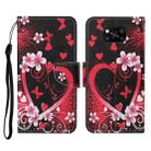 For Xiaomi Poco X3 NFC Colored Drawing Pattern Horizontal Flip Leather Case with Holder & Card Slots & Wallet & Lanyard(Red Heart) - 1