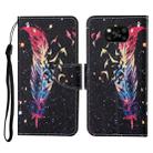 For Xiaomi Poco X3 NFC Colored Drawing Pattern Horizontal Flip Leather Case with Holder & Card Slots & Wallet & Lanyard(Feather) - 1