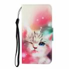 For Xiaomi Poco X3 NFC Colored Drawing Pattern Horizontal Flip Leather Case with Holder & Card Slots & Wallet & Lanyard(Squint Cat) - 2