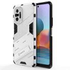 For Xiaomi Redmi Note 10 Pro Punk Armor 2 in 1 PC + TPU Shockproof Case with Invisible Holder(White) - 1