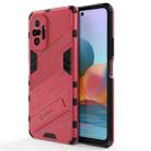 For Xiaomi Redmi Note 10 Pro Punk Armor 2 in 1 PC + TPU Shockproof Case with Invisible Holder(Light Red) - 1