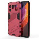 For Xiaomi Mi 11 Ultra Punk Armor 2 in 1 PC + TPU Shockproof Case with Invisible Holder(Light Red) - 1