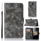 For Lenovo Vibe P1 Retro Copper Button Crazy Horse Horizontal Flip PU Leather Case with Holder & Card Slots & Wallet & Lanyard(Gray) - 1